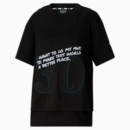 STEWIE x REINTRODUCE Women's Jersey Tee, Puma Black-Puma Black, small-AUS