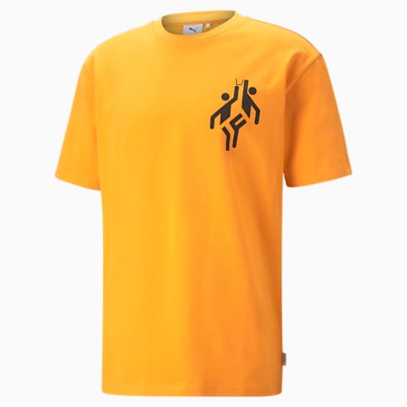 PUMA Heroes Graphic Tee, Apricot, small