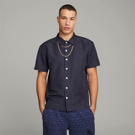 PUMA x DAPPER DAN Men's Shirt, PUMA Navy, small-PHL