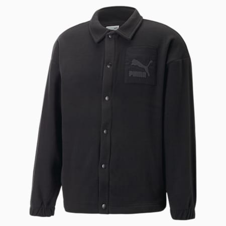 Classics fleece overshirt voor heren, PUMA Black, small