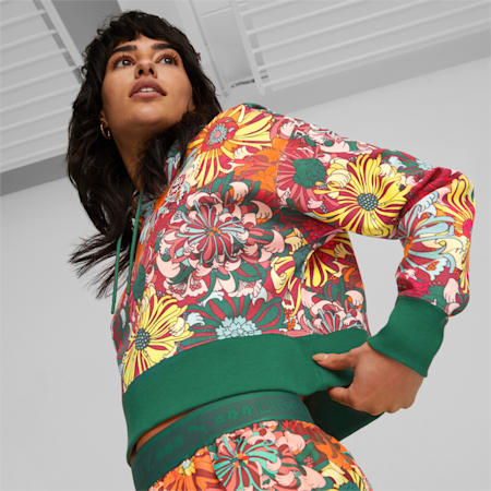 Hoodie court à fleurs PUMA x LIBERTY Femme, Vine-AOP, small-DFA