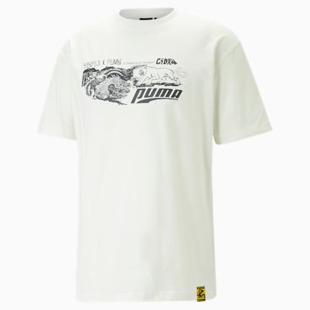 T-shirt à imprimés PUMA x STAPLE Homme, Warm White, small