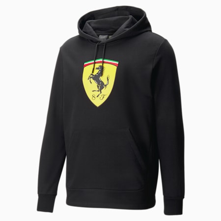 Męska bluza Scuderia Ferrari Big Shield z kapturem, PUMA Black, small