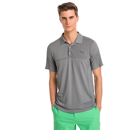 evoKNIT Breakers Men's Golf Polo, Quarry Heather, small-SEA