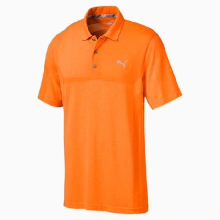 evoKNIT Breakers Men's Golf Polo, Vibrant Orange, small-SEA