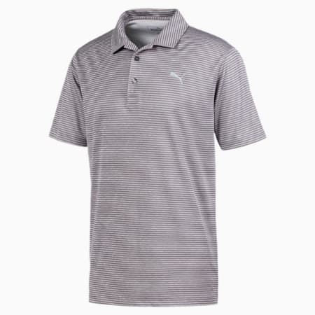 Performance Striped Men's Golf Polo Shirt, QUIET SHADE Heather, small-IND