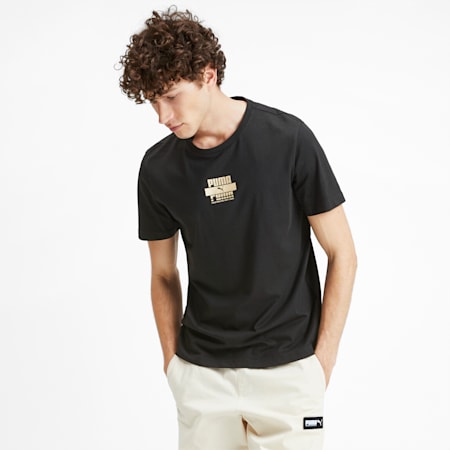 PUMA Gold Graphic Men's Tee, Puma Black, small-PHL