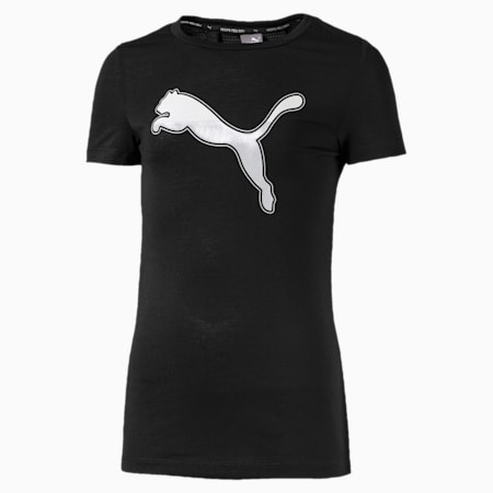 Active Sports dryCELL Girls' Tee, Puma Black, small-AUS