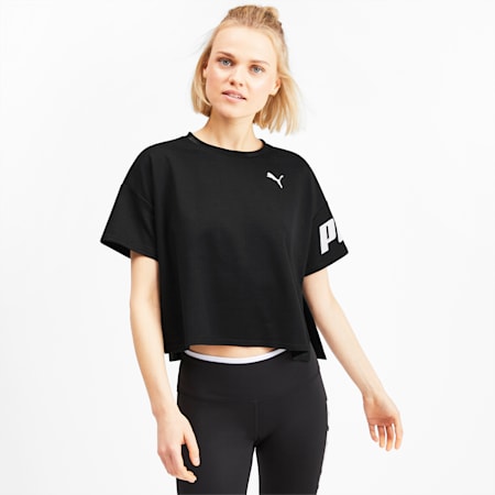 Modern Sport Women's Sweat Tee, Puma Black, small-PHL