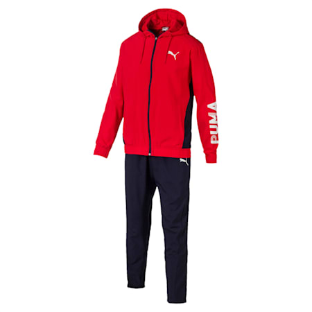 red puma jogging suit