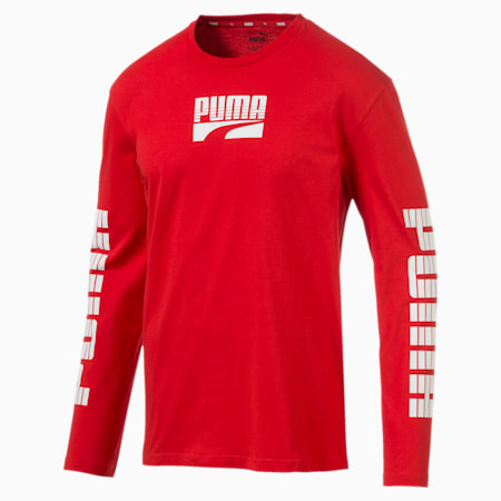 Rebel Bold Long Sleeve Men's Tee, High Risk Red, small-SEA