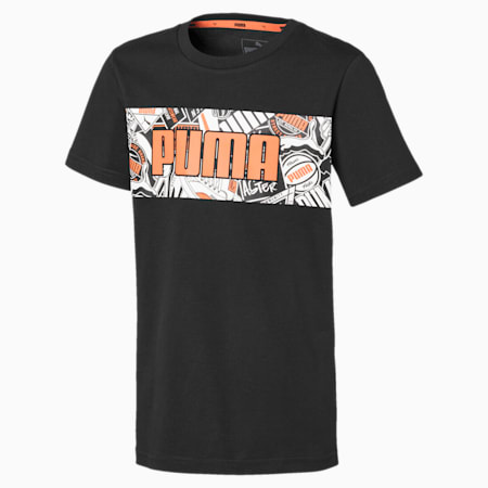 Alpha Graphic Boys' Tee, Puma Black, small-SEA