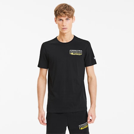 ATHLETICS Advanced Men's Tee, Puma Black-Golden Rod, small-SEA