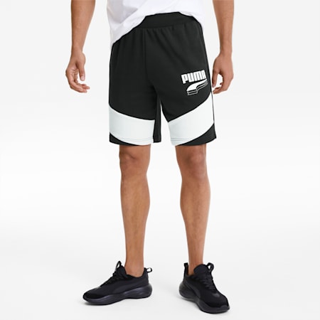 REBEL Block Men's Shorts, Puma Black, small-SEA