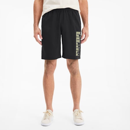 REBEL Woven Men's Shorts, Puma Black-Puma Black, small-SEA