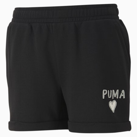Alpha Girls' Shorts, Puma Black, small-SEA