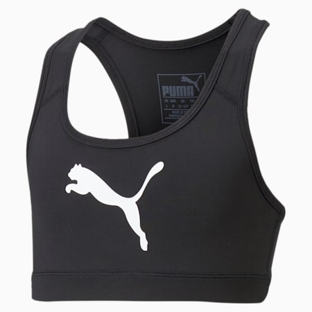 Cropped Girls' Running/Training Top, Puma Black, small-AUS