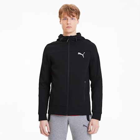 Evostripe Hooded Men's Jacket, Puma Black, small-SEA