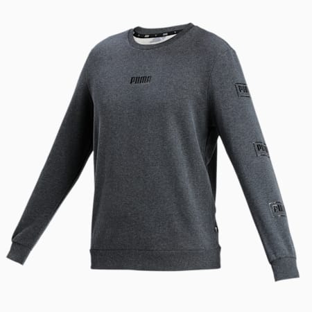 Holiday Pack Long Sleeve Men's Crewneck Sweat Pullover, Dark Gray Heather, small-IND