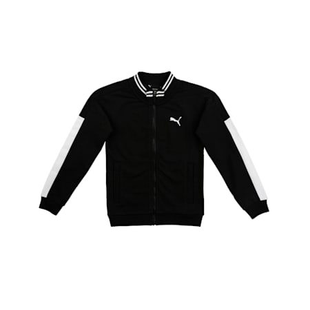 one8 X Virat Kohli Kids' Knitted Sweat Jacket, Puma Black, small-IND