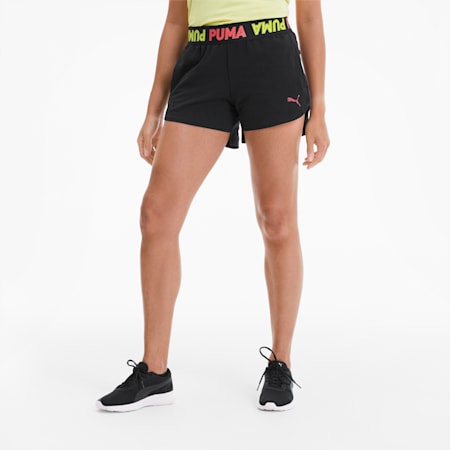 Modern Sports Banded Women's Shorts, Puma Black, small-SEA