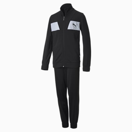 Polyester Boy's Tracksuit, Puma Black, small-IND
