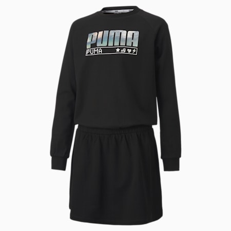 Alpha Long Sleeve Youth Dress, Puma Black, small-SEA