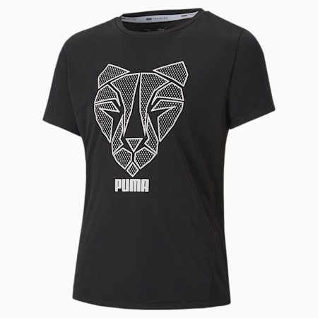 Runtrain dryCELL Girl's T-Shirt, Puma Black, small-IND