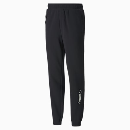 puma joggers white stripe