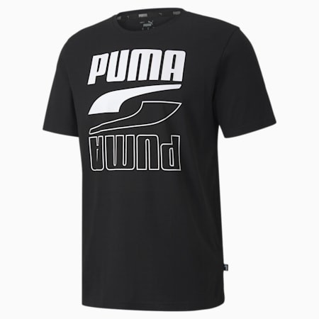 Rebel Short Sleeve Men's Tee, Puma Black, small-SEA