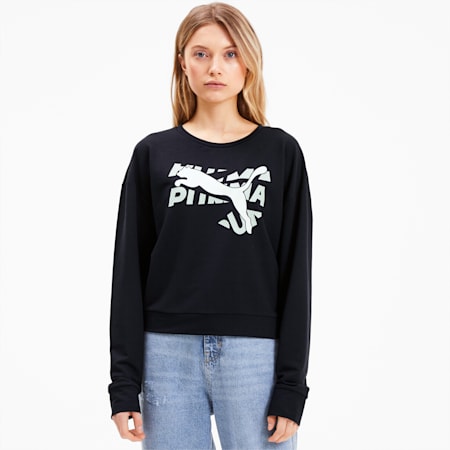 Modern Sports Women's Sweatshirt, Puma Black, small-SEA