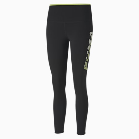 Modern Sports Women’s Leggings, Puma Black-Sharp Green, small-SEA