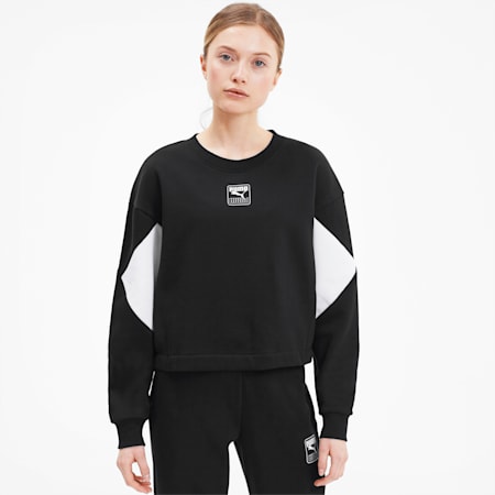 Rebel Women's Sweater, Puma Black, small-SEA