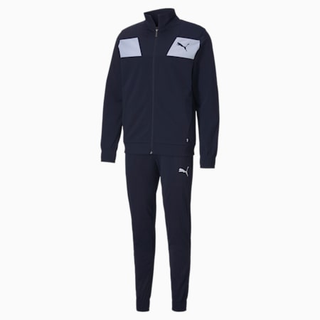 Techstripe Tricot Regular Fit Men's Tracksuit, Peacoat, small-IND