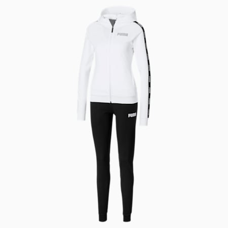 Stretch Hooded Women's Sweat Suit | Puma White-Puma Black | PUMA Shoes | PUMA Ireland