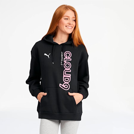 black and pink puma hoodie