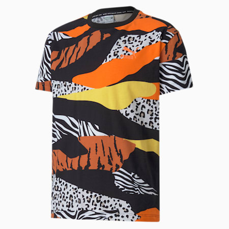 Classics Wild Kid's Relaxed Fit  T-Shirt, Puma Black-animal, small-IND