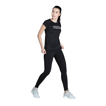 Active Poly Women's Tee, Puma Black, small-PHL