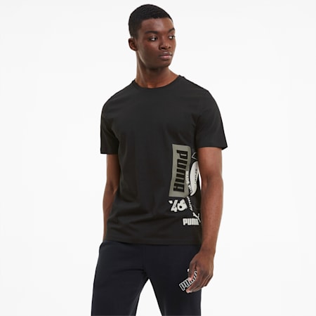 Placement Men's Tee, Puma Black, small-SEA