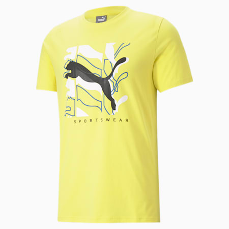 Athletics Big Logo Men's Tee, Celandine, small-SEA