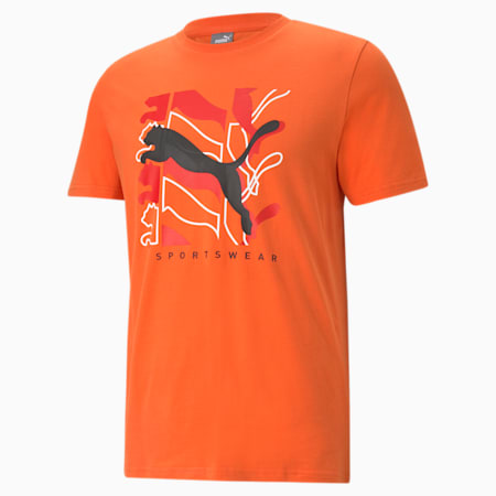 Athletics Big Logo Men's Tee, Tigerlily, small-SEA