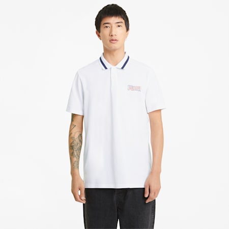 Athletics Men's Polo Shirt, Puma White, small