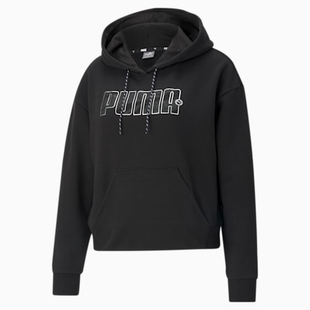 Rebel Women's Hoodie, Puma Black-Untamed, small-PHL