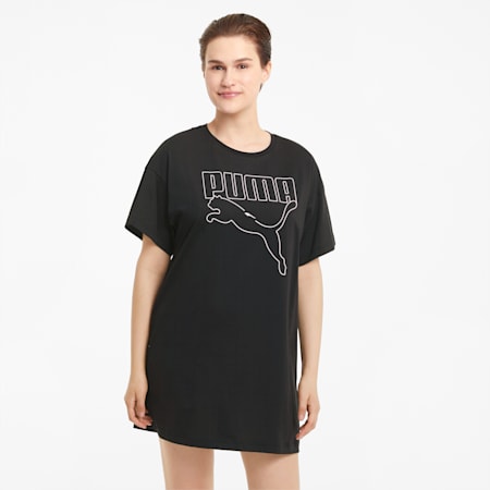 Rebel Women's Tee Dress, Puma Black-Untamed, small-PHL