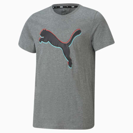 Alpha Graphic Youth Tee, Medium Gray Heather, small-PHL