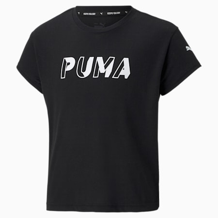 Modern Sports Logo Youth Tee, Puma Black, small-SEA