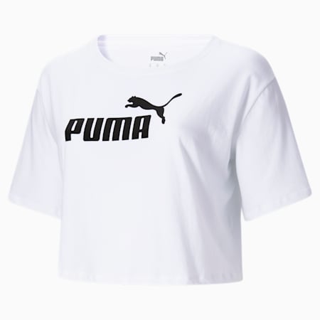 T-shirt court à logo Essentials+, femme, Blanc Puma, petit
