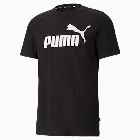 Essentials Logo Men's Tee, Puma Black, small-AUS