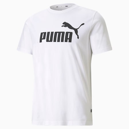 Essentials Logo Men's Tee, Puma White, small-AUS