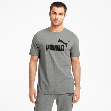 Essentials Logo Men's Tee, Medium Gray Heather, small-PHL